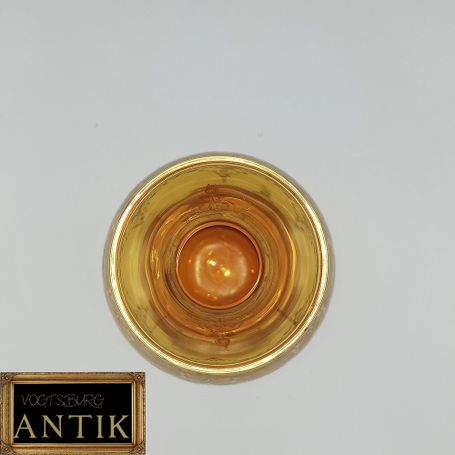 Vase aus Venedig Murano VR gemarkt Bernsteinfarbene vergoldet mit 24 Karat Gold Handgemacht
