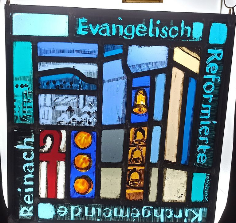 Fensterbild Bleiverglasung Bleiglasbild Reinach Schweiz
