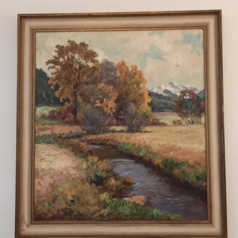 Paul J. WALCH Ölgemälde Leutstetten 1940er Oberbayern 91x80cm Münchener Schule