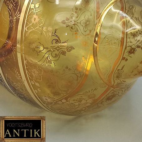 Vase aus Venedig Murano VR gemarkt Bernsteinfarbene vergoldet mit 24 Karat Gold Handgemacht